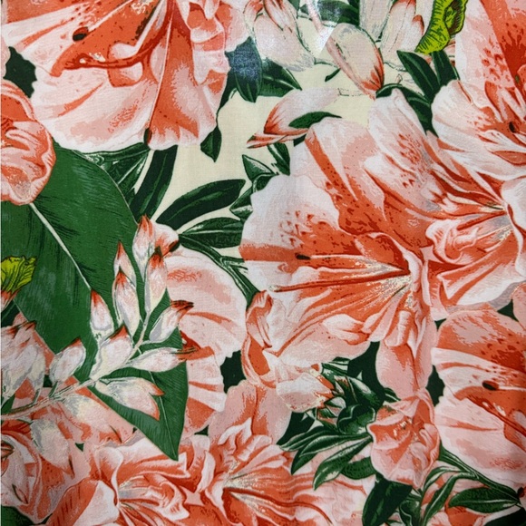 H&M Floral Print Midi Dress tropical look size XL spring - Picture 6 of 7